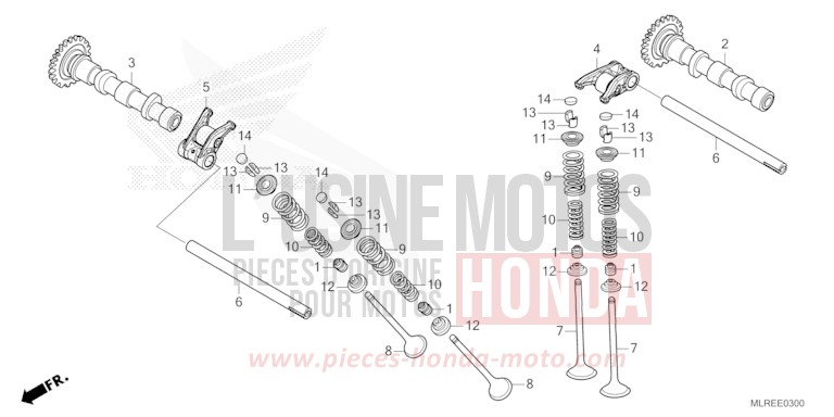 CAMSHAFT/VALVE for Hornet 500 PEARL HIMALAYAS WHITE (NHA87) from 2024